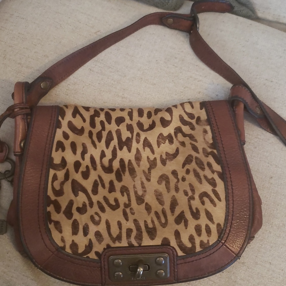 Fossil Leopard crossbody